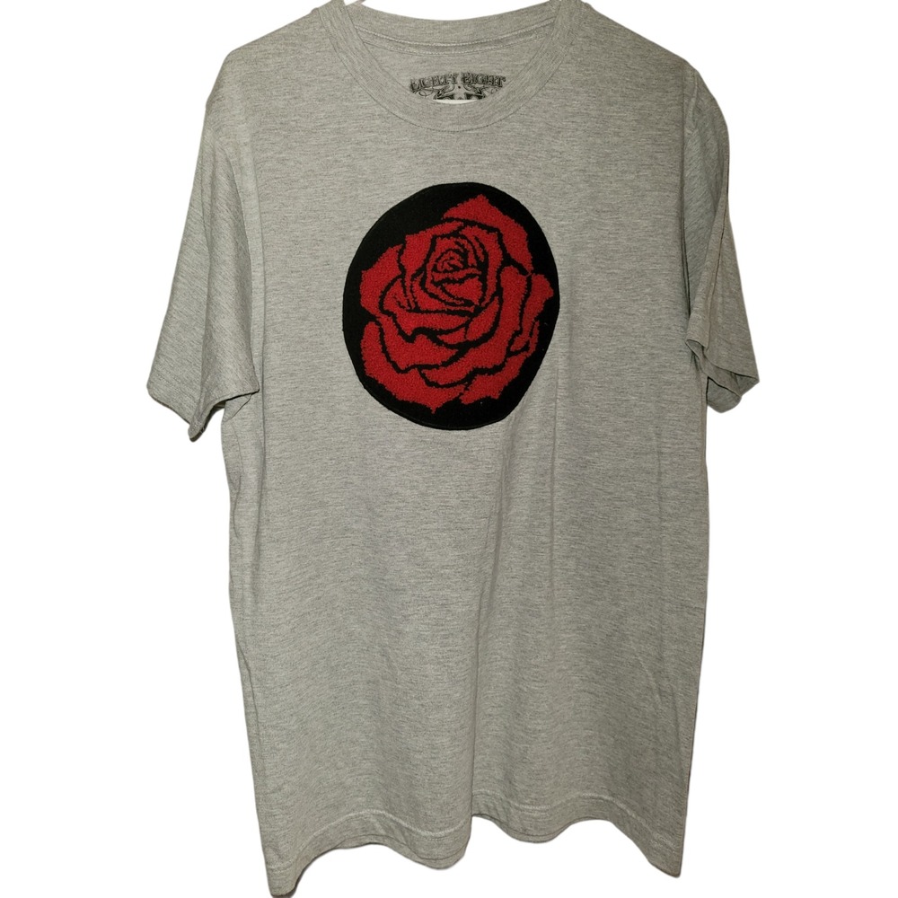 Eighty Eight Graphic Rose T Shirt Mens Size L Heather Grey Short Sleeve Tee Top